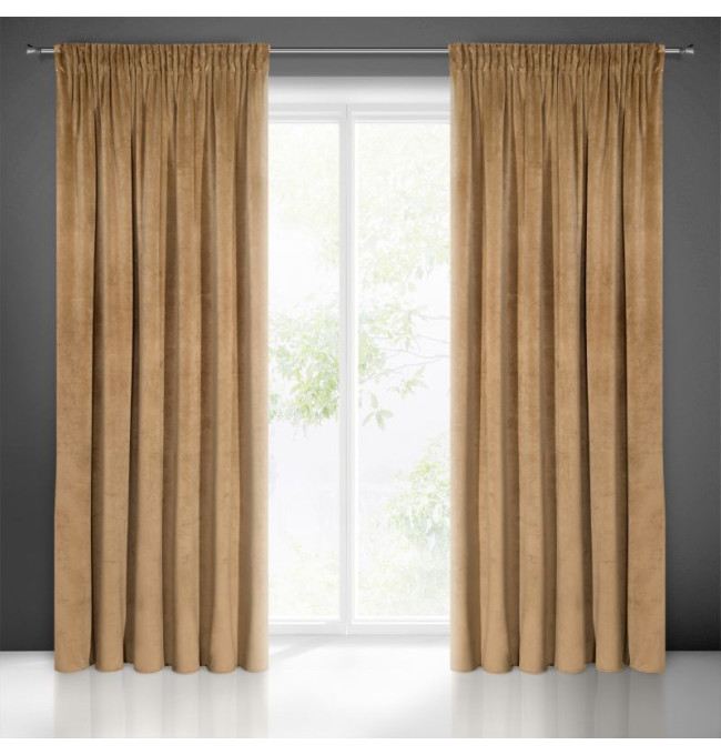 Hotový závěs VILLA medový - s tunelem