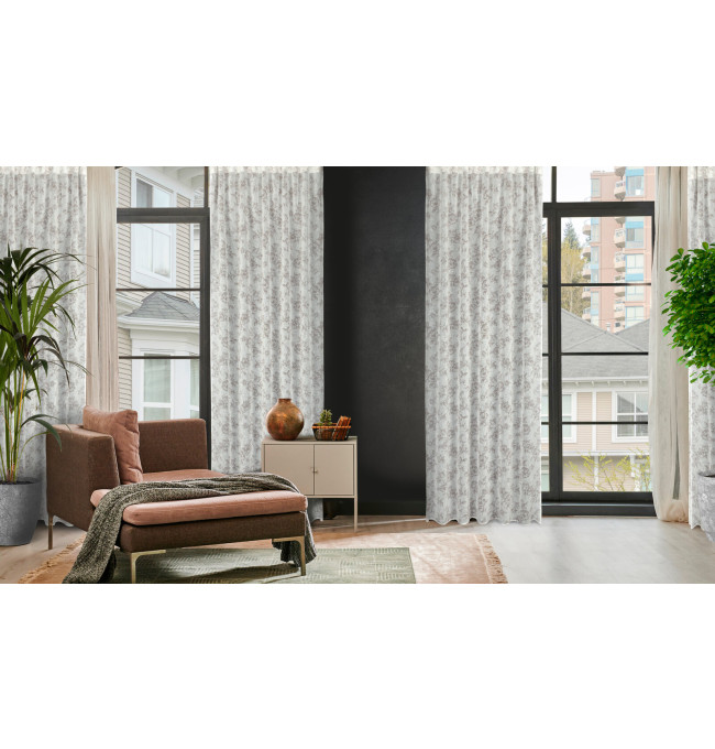 Hotový závěs WIKI bílá / šedá - na pásce