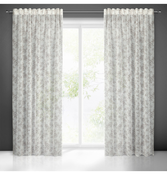 Hotový závěs WIKI bílá / šedá - na pásce