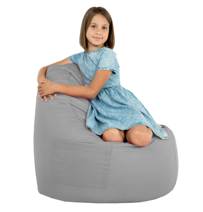 Křeslo Porto ekokůže světle šedé