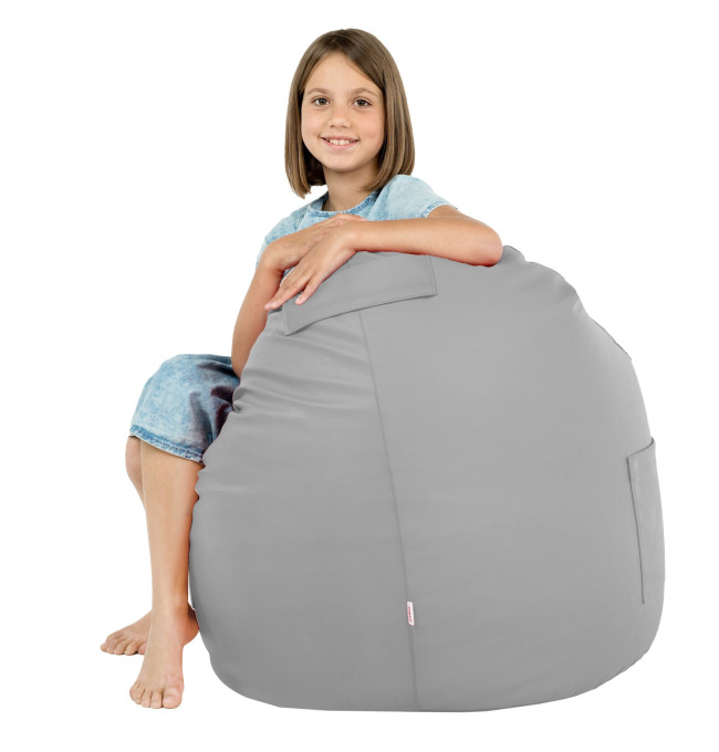 Křeslo Porto ekokůže světle šedé