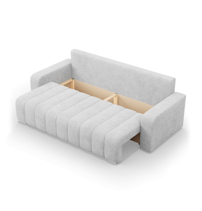 Třímístná pohovka ABRIELLE rozkládací, světle šedá