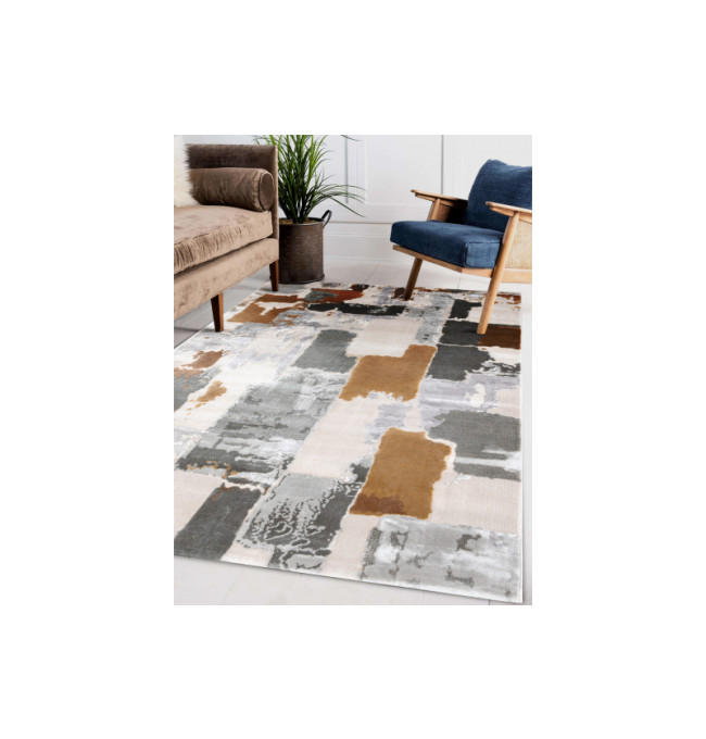 Koberec AKRYL ELITRA 6215 Abstrakce šedý / žlutý