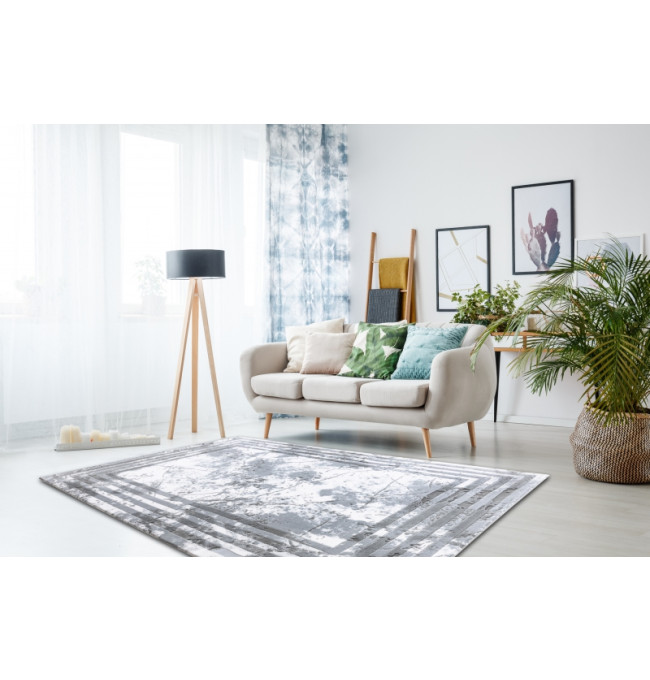 Koberec AKRYL VALS 01553A C53 74 Ornament sivý / slonia kosť