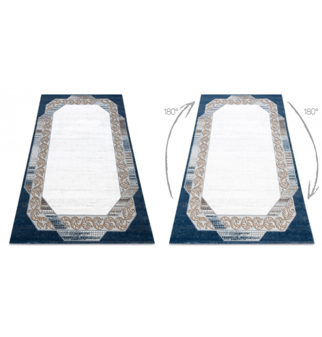 Koberec AKRYL VALS 0A030A C69 46 Ramka ornament slonová kost / nebeský