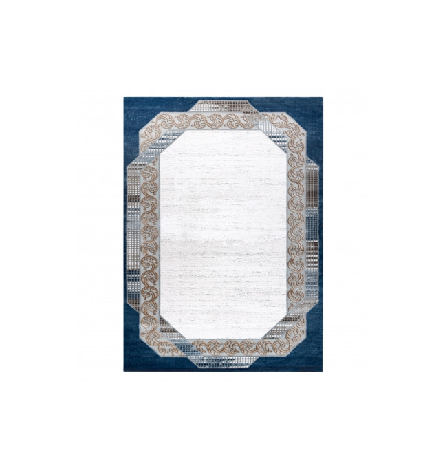 Koberec AKRYL VALS 0A030A C69 46 Ramka ornament slonová kost / nebeský