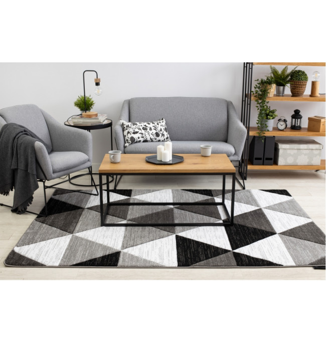 Koberec ALTER Rino Trojúhelníky šedý
