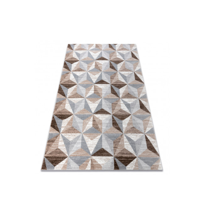 Koberec ARGENT - W6096 Trojúhelníky béžový / šedý
