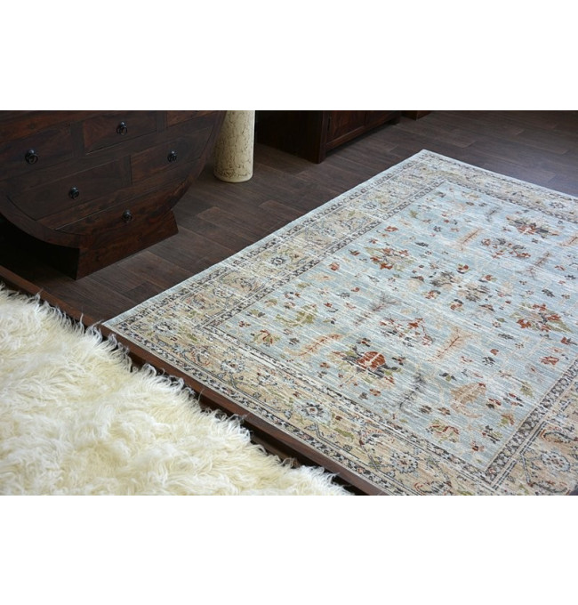 Koberec ARGENT - W7039 květiny Nebeský/Krém