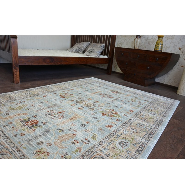 Koberec ARGENT - W7039 květiny Nebeský/Krém