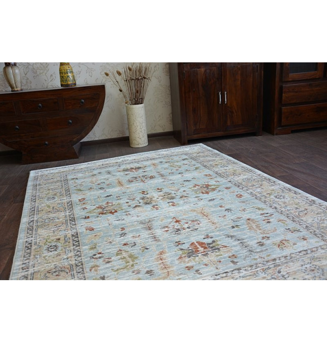 Koberec ARGENT - W7039 květiny Nebeský/Krém