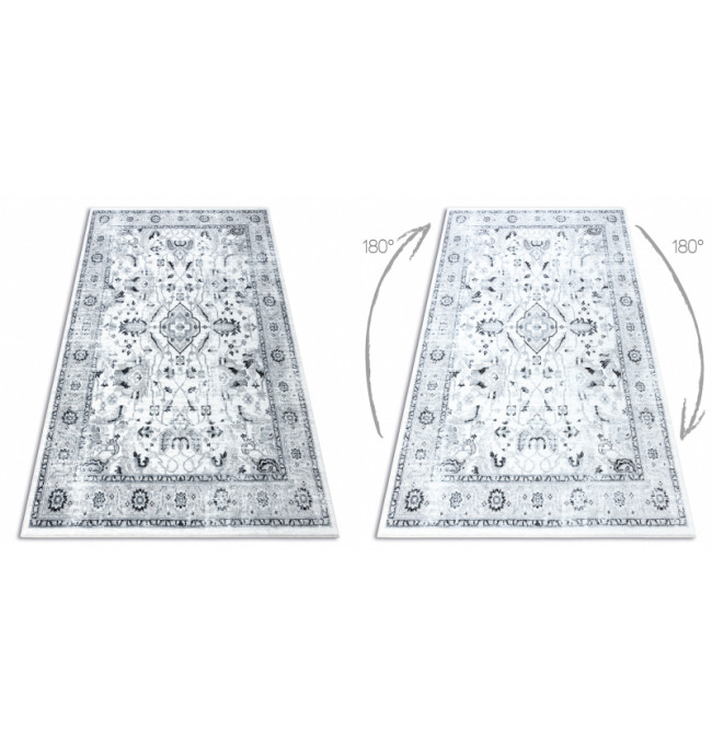 Koberec ARGENT - W7040 Ramka, vintage šedý / černý