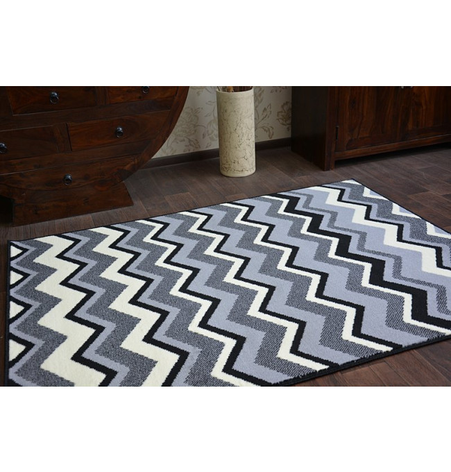 Koberec BCF BASE ZIGZAG 3812 ZYGZAK černý/šedý