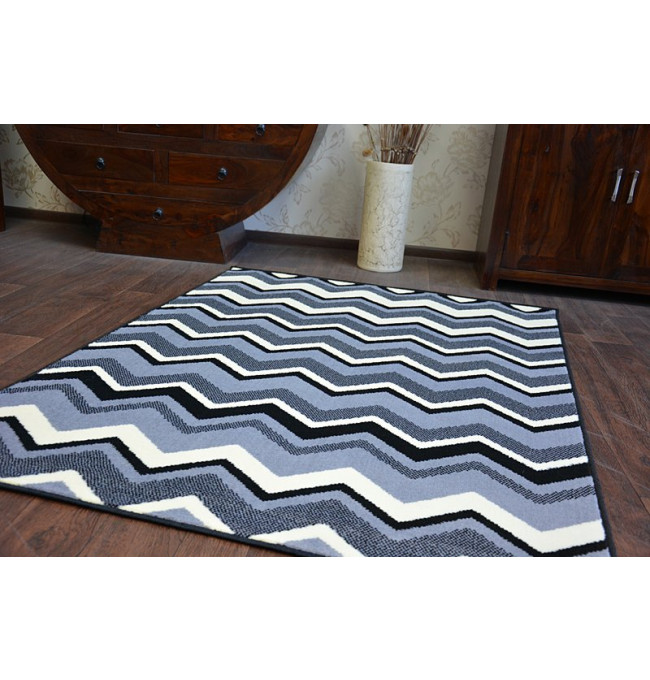 Koberec BCF BASE ZIGZAG 3812 ZYGZAK černý/šedý