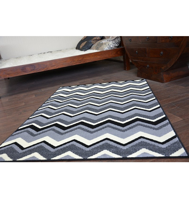 Koberec BCF BASE ZIGZAG 3812 ZYGZAK černý/šedý