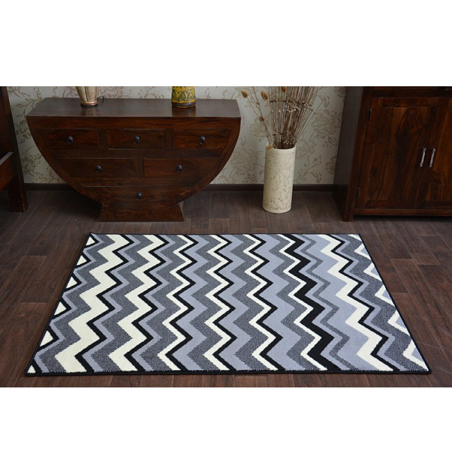 Koberec BCF BASE ZIGZAG 3812 ZYGZAK černý/šedý