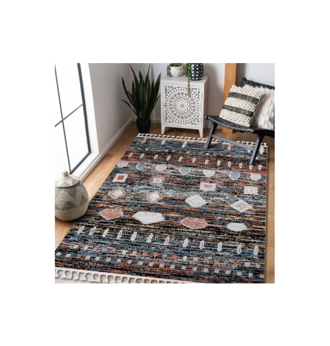 Koberec BELLE BR36A černý / růžový Fredzle