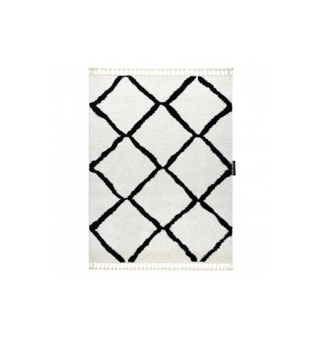 Koberec BERBER CROSS bílý Fredzle berber marokánský