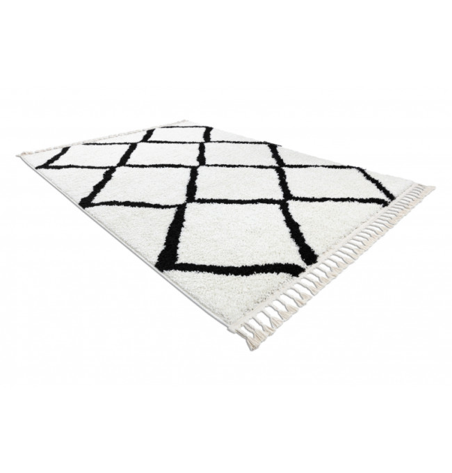 Koberec BERBER CROSS bílý Fredzle berber marokánský