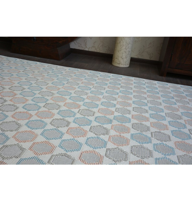 Koberec COLOR 19438/806 Hexagon tyrkys//růžový/krémový