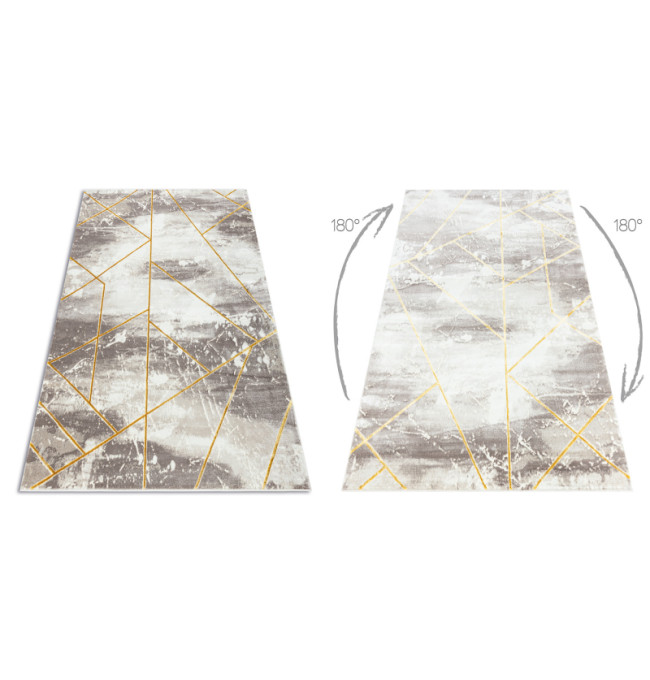 Koberec CORE 1818 Geometrický - sloní kost / zlatý