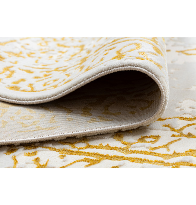 Koberec CORE 6268 Ramka, ornament - sloní kost / zlatý