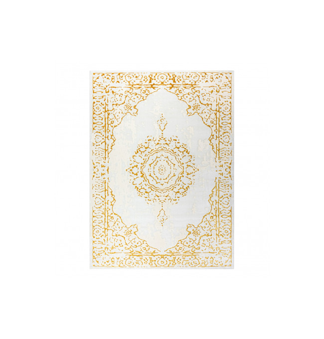 Koberec CORE 6268 Ramka, ornament - sloní kost / zlatý