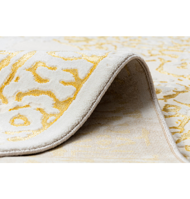Koberec CORE 6268 Ramka, ornament - sloní kost / zlatý