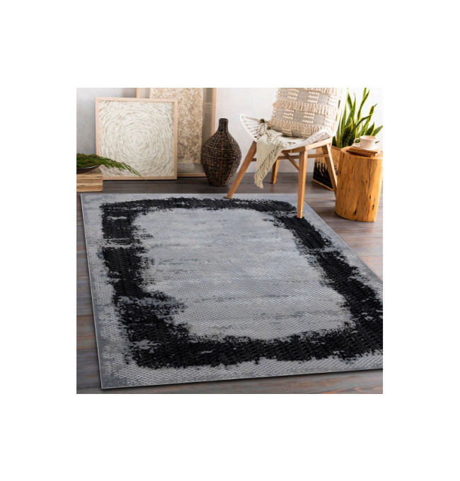 Koberec CORE A004 Ramka - černý / světle šedý
