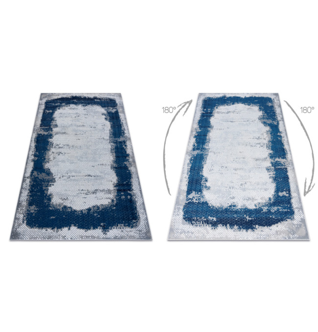 Koberec CORE A004 Ramka - modrý / šedý