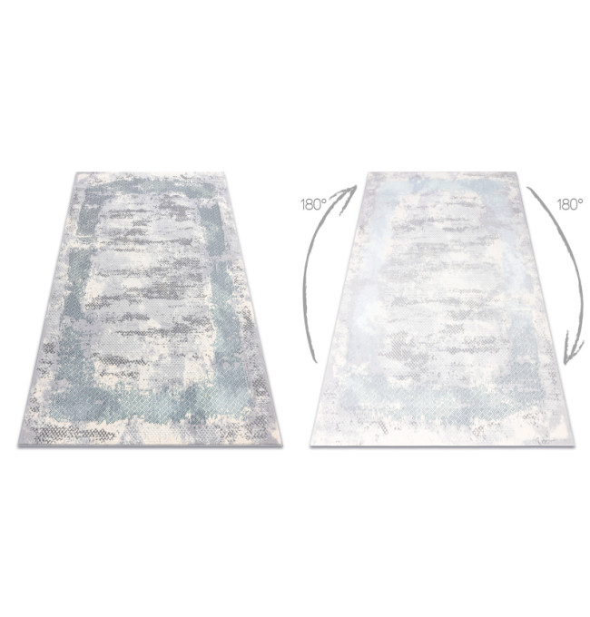 Koberec CORE A004 Ramka - sloní kost / šedý / modrý