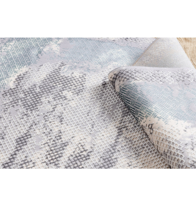 Koberec CORE A004 Ramka - sloní kost / šedý / modrý