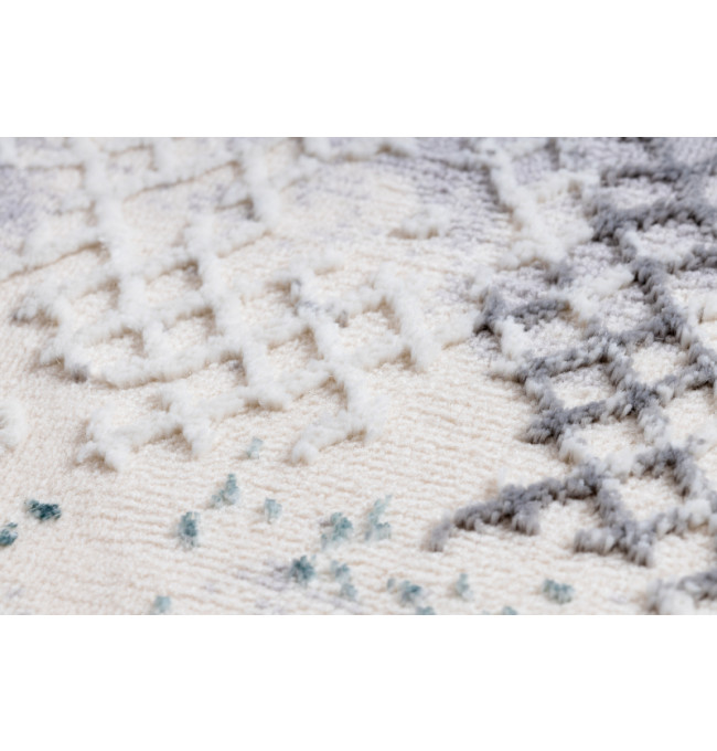 Koberec CORE A004 Ramka - sloní kost / šedý / modrý