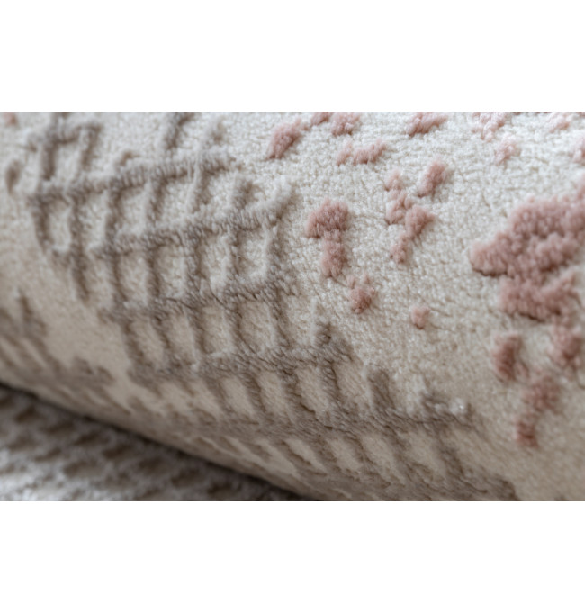 Koberec CORE A004 Ramko - světlý béžový / růžový