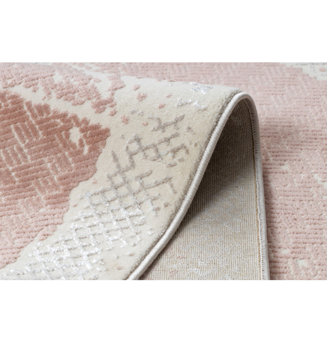 Koberec CORE A004 Ramko - světlý béžový / růžový