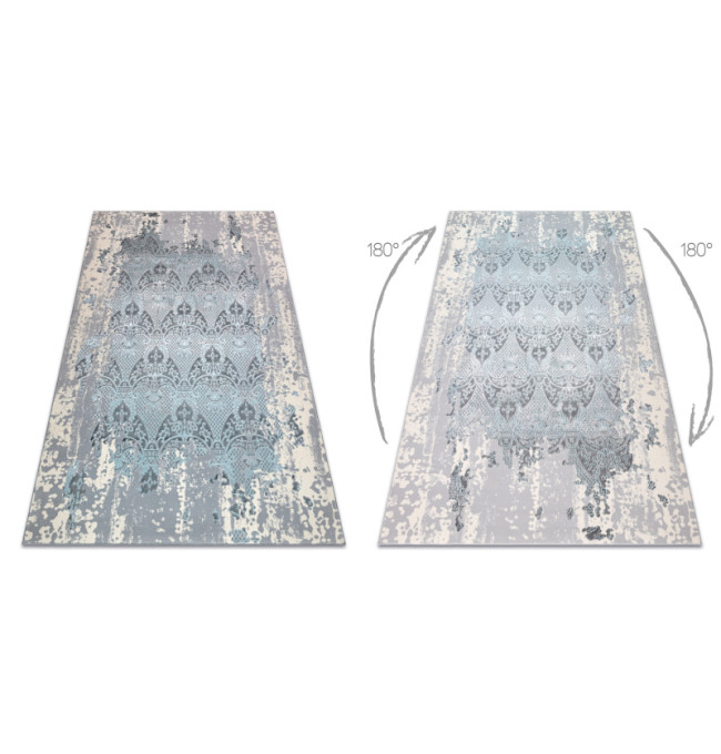 Koberec CORE W3824 Ornament Vintage - světlomodrý / krém / šedý