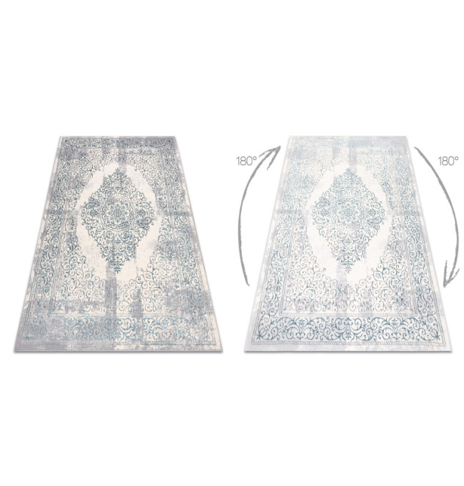 Koberec CORE W7161 Rozeta Vintage - světlomodrý / krém / šedý