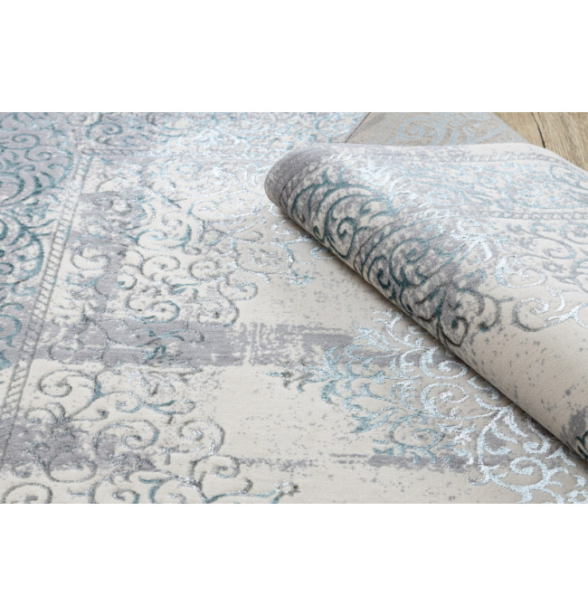 Koberec CORE W7161 Rozeta Vintage - světlomodrý / krém / šedý