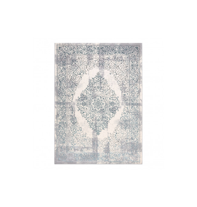 Koberec CORE W7161 Rozeta Vintage - světlomodrý / krém / šedý