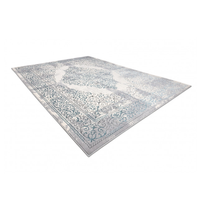 Koberec CORE W7161 Rozeta Vintage - světlomodrý / krém / šedý