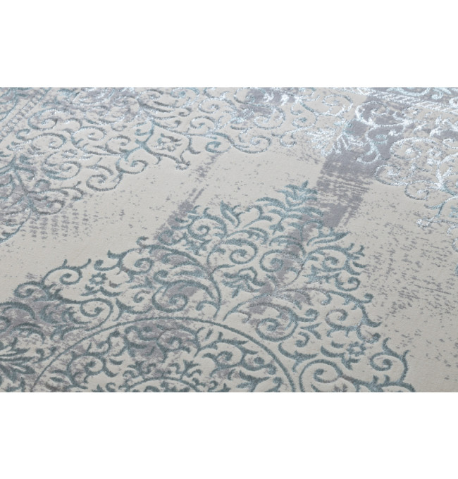 Koberec CORE W7161 Rozeta Vintage - světlomodrý / krém / šedý