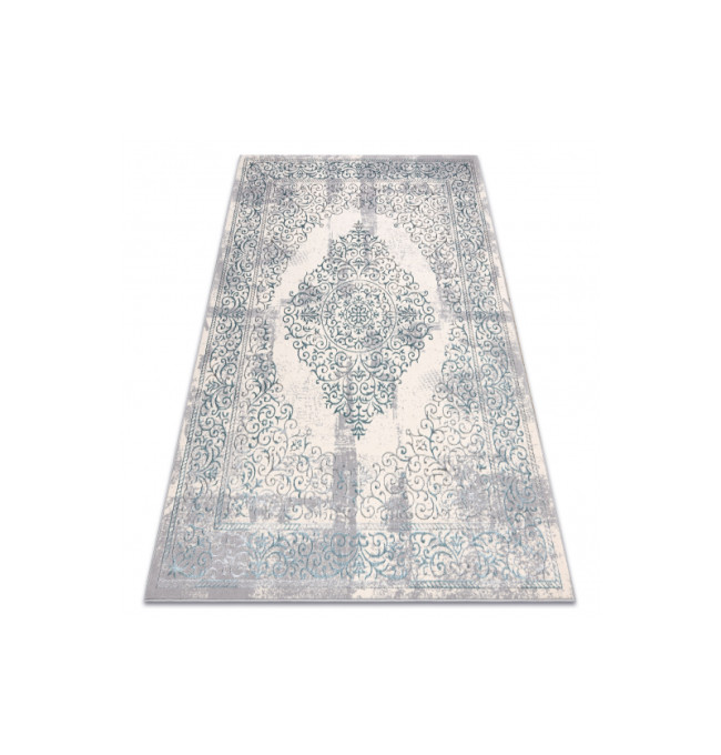 Koberec CORE W7161 Rozeta Vintage - světlomodrý / krém / šedý