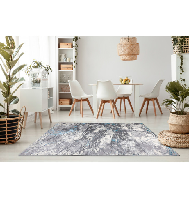 Koberec CORE W9789 Abstrakcia - šedý / modrý