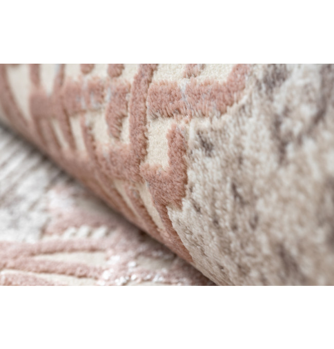 Koberec CORE W9797 Ramka, Rozeta - béžový / růžový