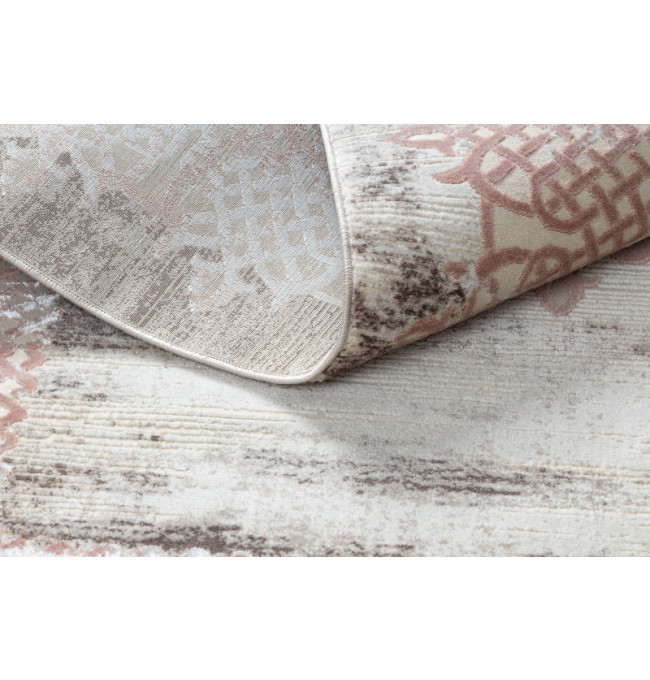 Koberec CORE W9797 Ramka, Rozeta - béžový / růžový