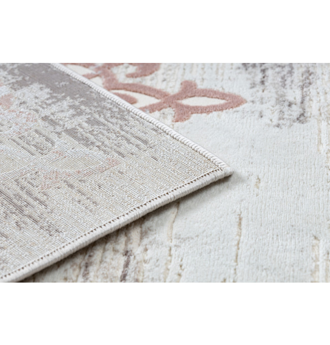Koberec CORE W9797 Ramka, Rozeta - béžový / růžový