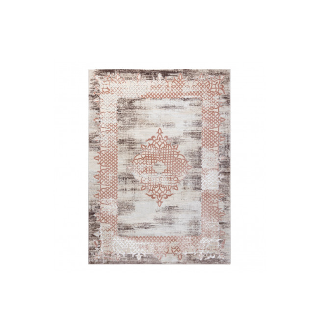 Koberec CORE W9797 Ramka, Rozeta - béžový / růžový