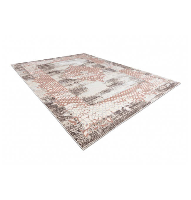 Koberec CORE W9797 Ramka, Rozeta - béžový / růžový