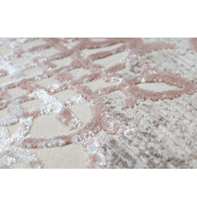 Koberec CORE W9797 Ramka, Rozeta - béžový / růžový