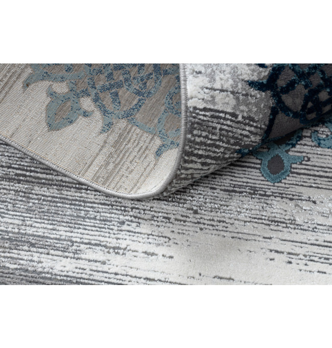 Koberec CORE W9797 Ramka, Rozeta - modrý / šedý